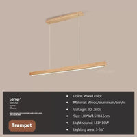 Suspension linéaire bois Alba bois clair 80 cm