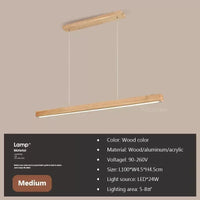 Suspension linéaire bois Alba bois clair 100 cm