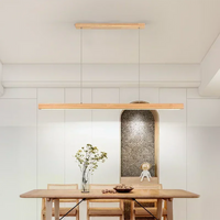 Suspension LED en bois clair Alba allumée