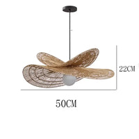 Dimensions suspension rotin Sabi Ø 50 cm, hauteur 22 cm
