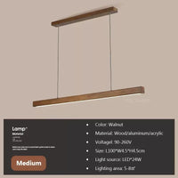 Suspension linéaire bois Alba noyer foncé 100 cm