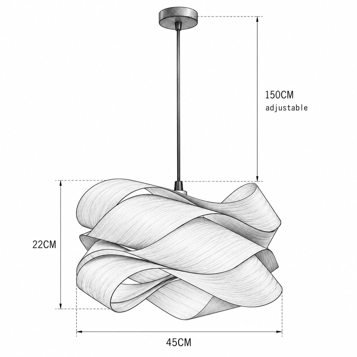 Suspension en Bois Ruban