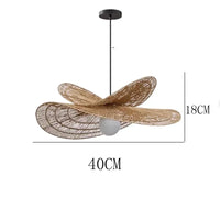 Dimensions suspension rotin Sabi Ø 40 cm, hauteur 18 cm