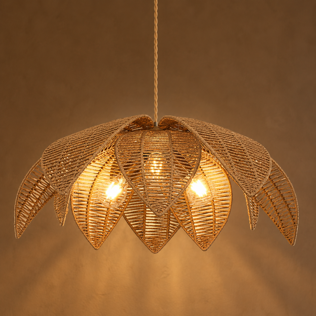 Suspension en Rotin Feuilles Bora